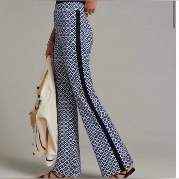 Anthropologie Maeve Pull On Bootcut Pants Blue XS - Picture 3 of 14